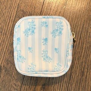 Stoney Clover High Tea Mini Blue Floral Striped Pouch